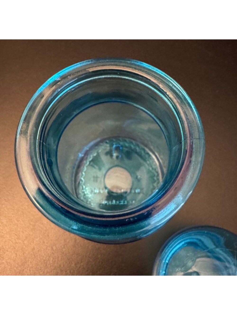 VTG Blue Glass Apothecary Jar Dome Lid Made In Belgium Decorative Storage Contai - Picture 4 of 12
